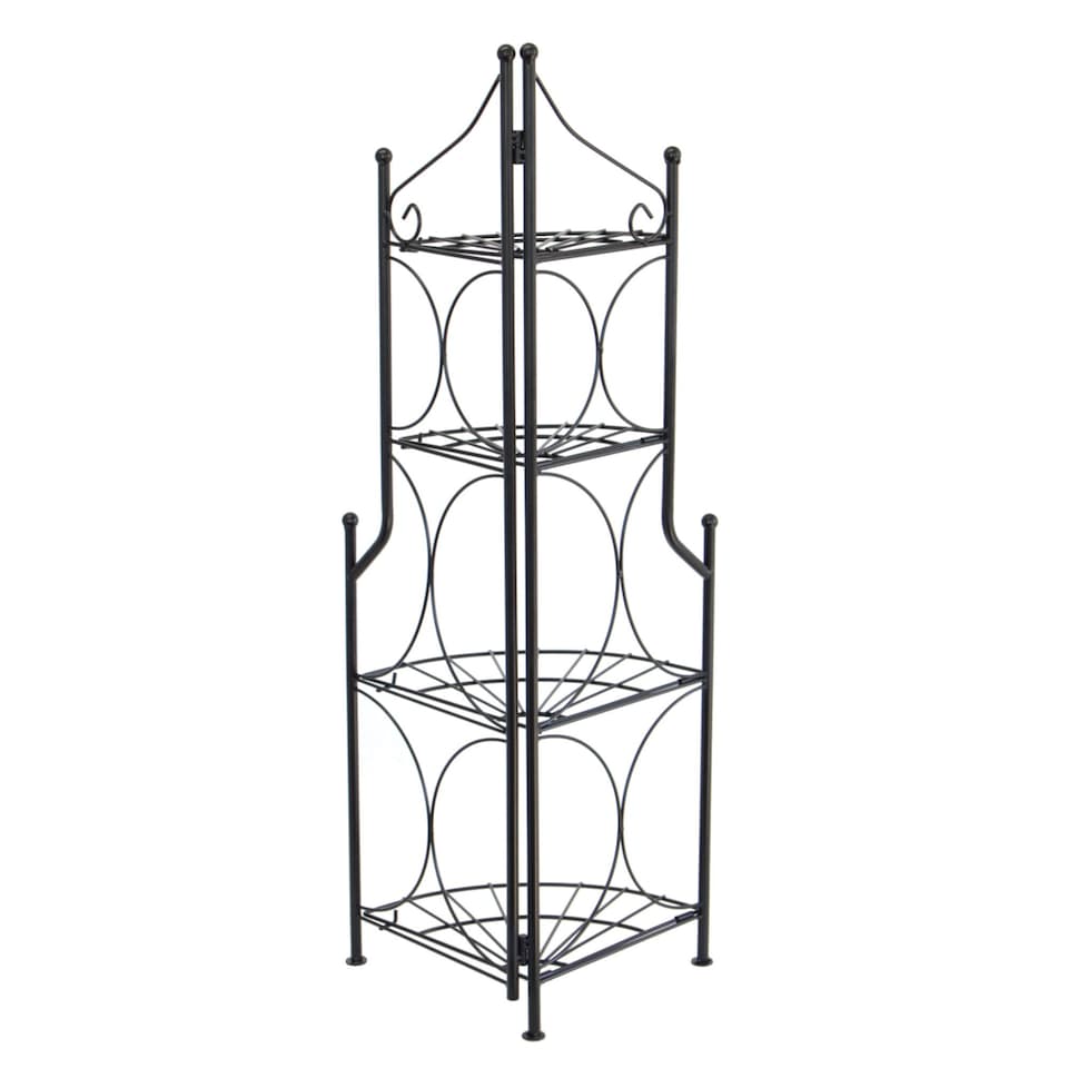 image 1 of 4 Tier Foldable Metal Garden Flower Plant Stand Display Shelf