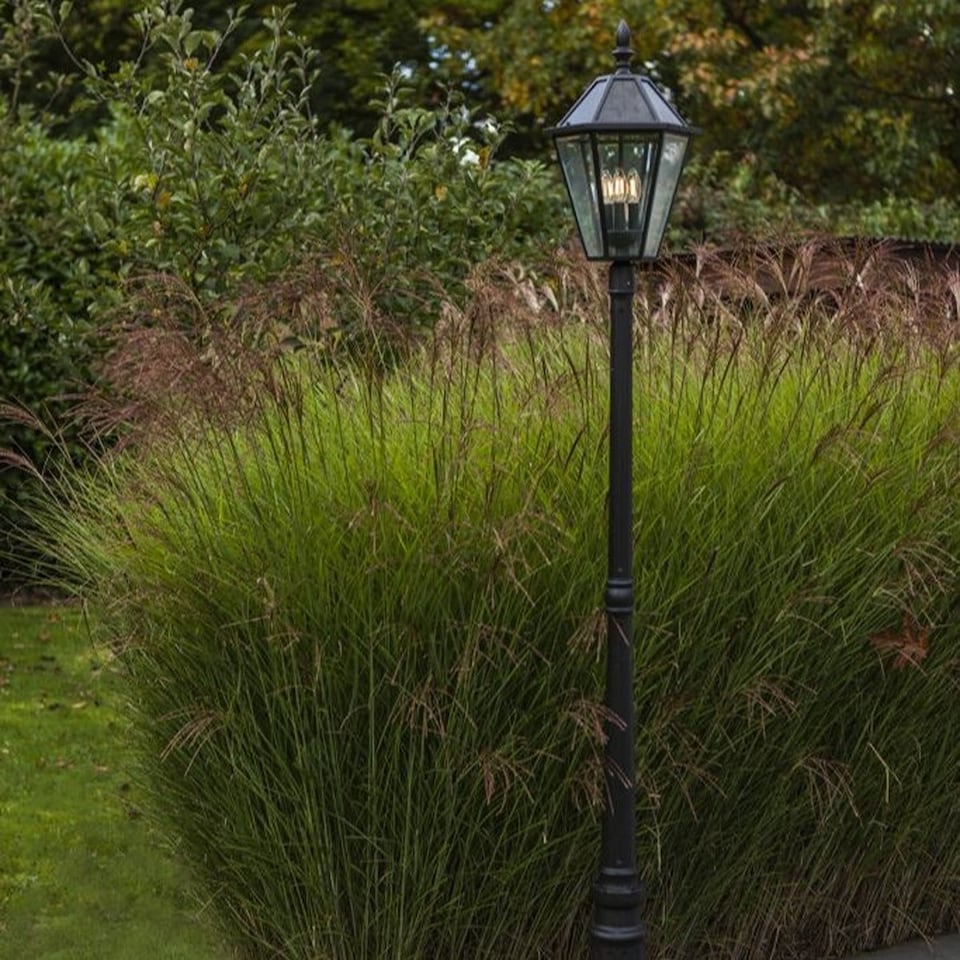image 1 of CGC LONDON 2.3 Metre Extra-Tall Black Victorian Solar LED Post Light | Black | Black | Height: 227 cm, Width: 26.1 cm, Depth: 31 cm