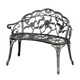 image 1 of Cast Aluminium Garden Bench Metal Frame 2 Seater Patio Chair Outdoor Seating Grey