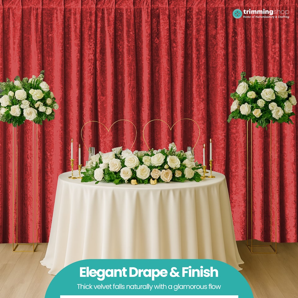 image 1 of 3x3m Crushed Velvet Backdrop, 8cm Rod Pocket Photography Background