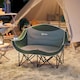 image 7 of Outsunny Double Camping Chair for Adults with Armrests, Cup Holders, Green Cream | Khaki