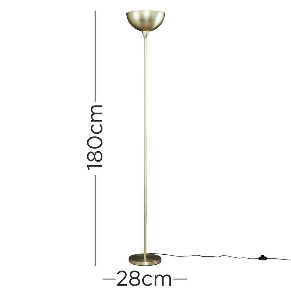 image 1 of ValueLights Forseti Brushed Gold Floor Lamp and LED Bulb | Gold