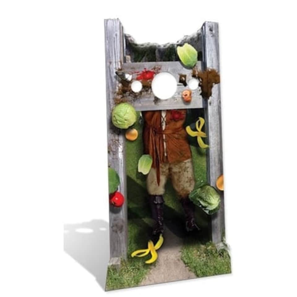 Medieval Stocks Stand In Cardboard Cutout - 186cm