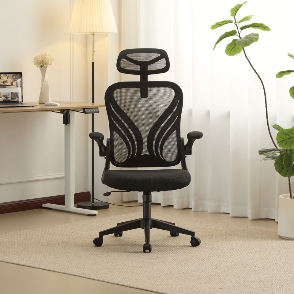 image 1 of Ergonomic Design Office Chair Adjustable Armrests Breathable Foldable