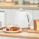 image 2 of HOMCOM Electric Kettle 1.7L, Fast Boil, 3kW Cordless Water Kettle with Removable Washable Anti-scale Filter, UK Otter Thermostat, Auto Shut-off, 360degree Swivel, BPA Free, Cream White Water Ripple Texture