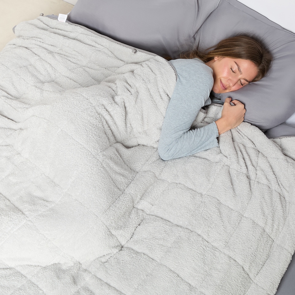 image 1 of OHS Teddy Fleece 8kg Weighted Blanket Sensory Sleep Therapy 150 x 200cm