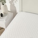 image 2 of OHS Cooling Mattress Protector Soft Breathable Fitted Bed Sheet Topper Pad | White | Single