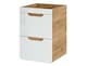 image 3 of Bathroom Furniture Set Vanity Unit 400mm Sink Tall Cabinet White Gloss Oak Aruba