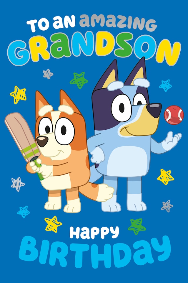 image 1 of Bluey Grandson Birthday Card