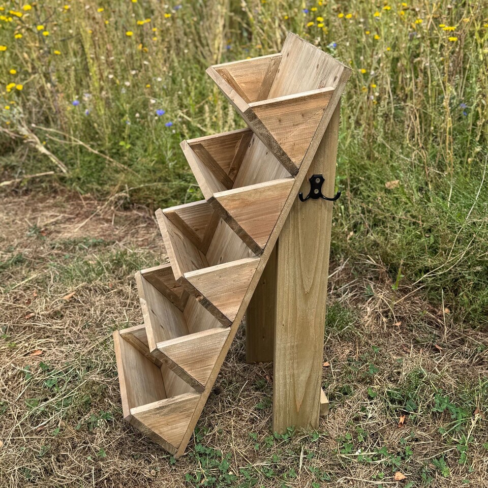 image 1 of 5 Tier Stepped Wooden Garden Flower & Herb Planter - Pack of 2