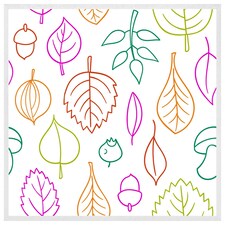 Multi colour leaves illustration (Picture Frame) White | XL