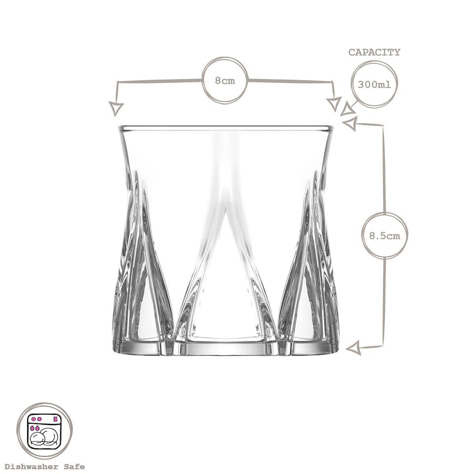 image 1 of LAV Zoey Whisky Glasses - 300ml - Pack of 6