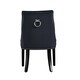 image 5 of Set of 2 Velvet Dining Chairs Ergonomic Scoop Knockerback & Button Tufted Wood Legs Black