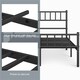 image 5 of Yaheetech 4ft6 Double Metal Bed Frame with Slatted Headboard Black