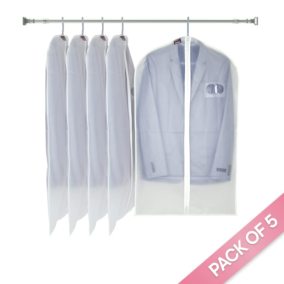 image 1 of 5 x Caraselle Peva Suit Covers (Approx. 99 x 60cms) Clear