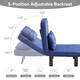 image 5 of 4 in 1 Folding Single Sofa Bed Convertible Lounge Sleeper Chair with Adjustable Backrest and Large Cushion Blue