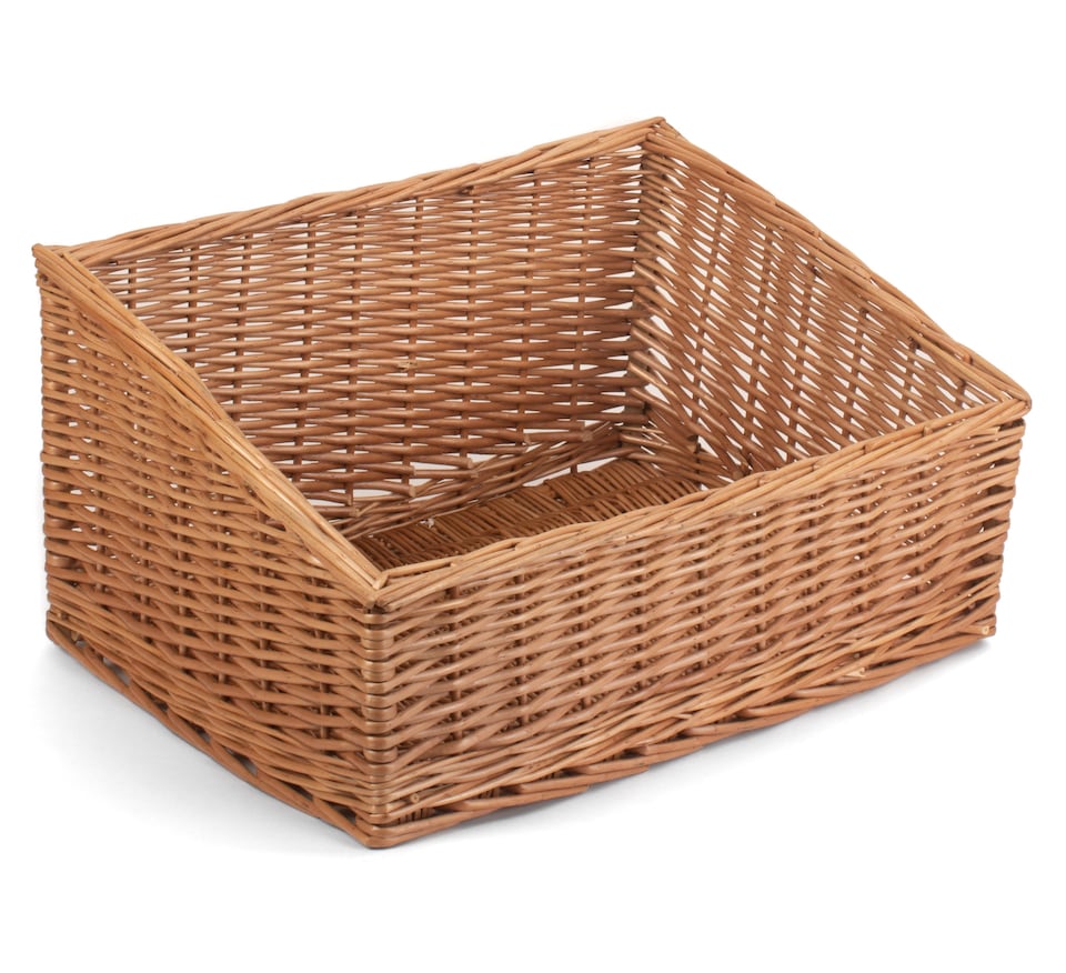 image 1 of Large Sloped Sided Display Basket | Brown | Brown | L