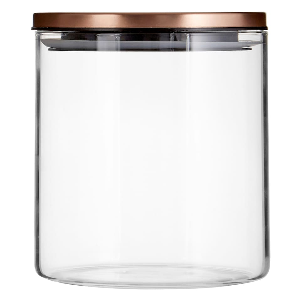 image 1 of Interiors by Premier Practical Design Rose Gold Lid 950ml Storage Jar, Elegant House Spice Jars, Durable Organizer For Kitchen