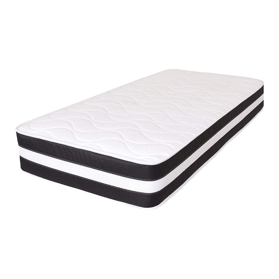 image 1 of 8 Inch Deep Black and White 3D Airflow Micro Quilted Foam Free Mattress | Black | King
