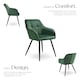 image 3 of Dining Chair Marilyn - velvet look, quilted pattern | Green | dark green / black | 1