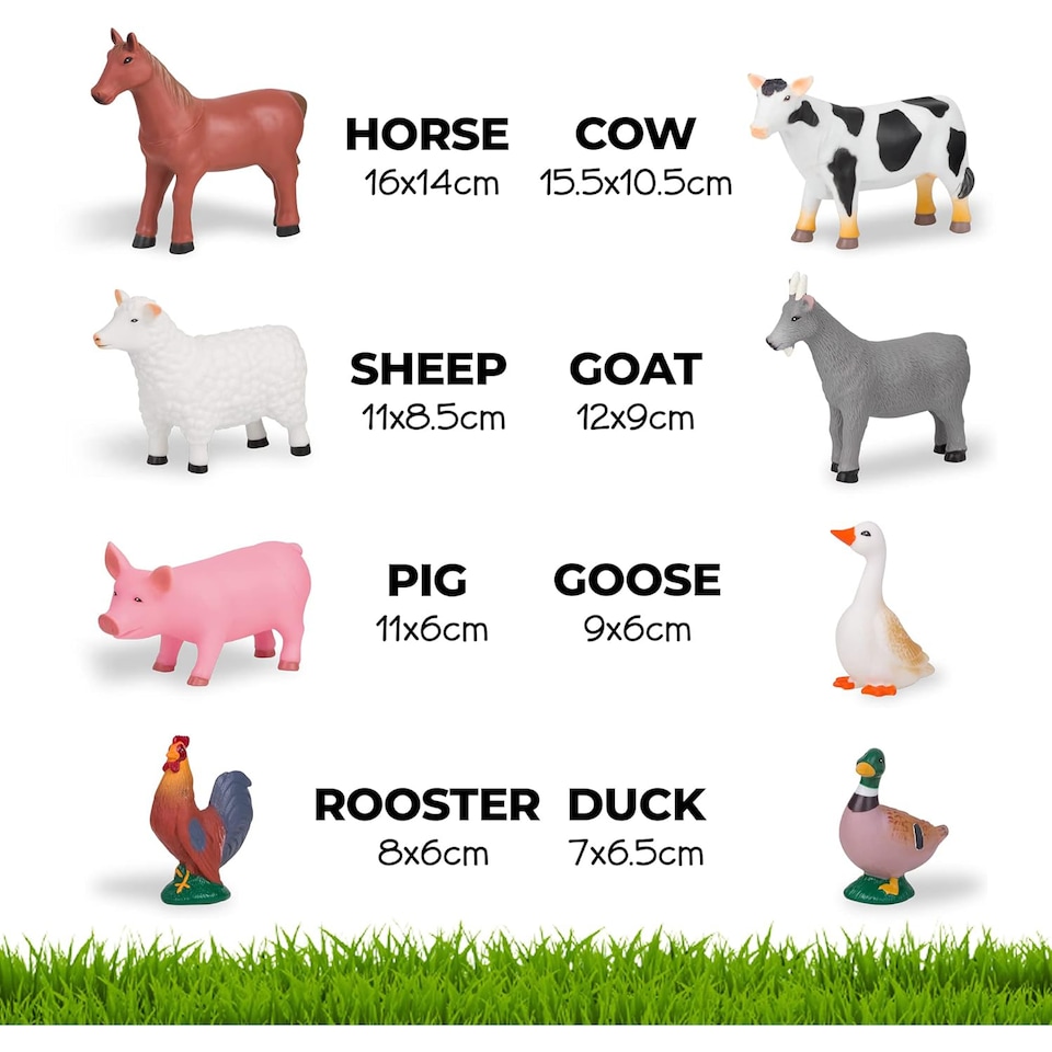 image 1 of Learning Minds Set of 8 Jumbo Farm Animal Figures