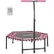 image 1 of SPORTNOW Fitness Trampoline with Adjustable Handle, LED Lights, Pink