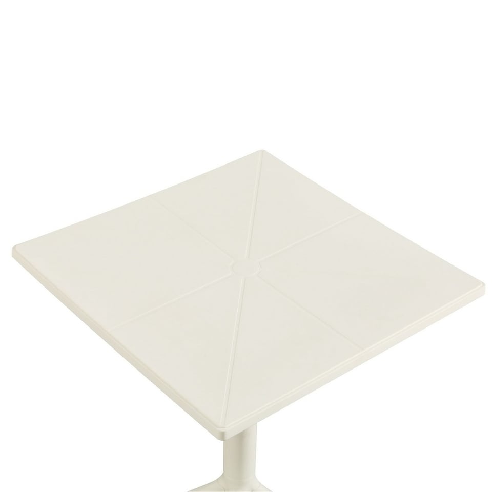 image 1 of Square Bistro Garden Table - Plastic - L60 X W60 X H75 cm - White - Flat Packed