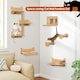 image 4 of COSTWAY 6Pcs Cat Wall Furniture Set Wall Mounted Shelves
