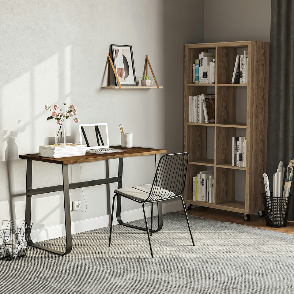 image 1 of HOMCOM Industrial Writing Desk Laptop Table Home Office Study Workstation