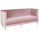 image 1 of Interiors by Premier 3 Seat Pink Sofa, Plush Pink Velvet Upholstered Settee Sofa, Classic Style Sofa Couch For Outdoor Patio Pink