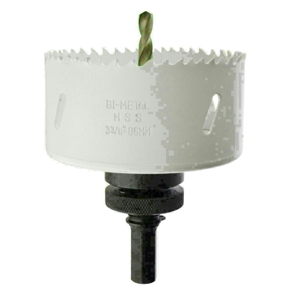image 1 of 86mm HSS Hole Saw Holesaw Bi-Metal Blade Cutter Drill And Drill Adaptor Arbor