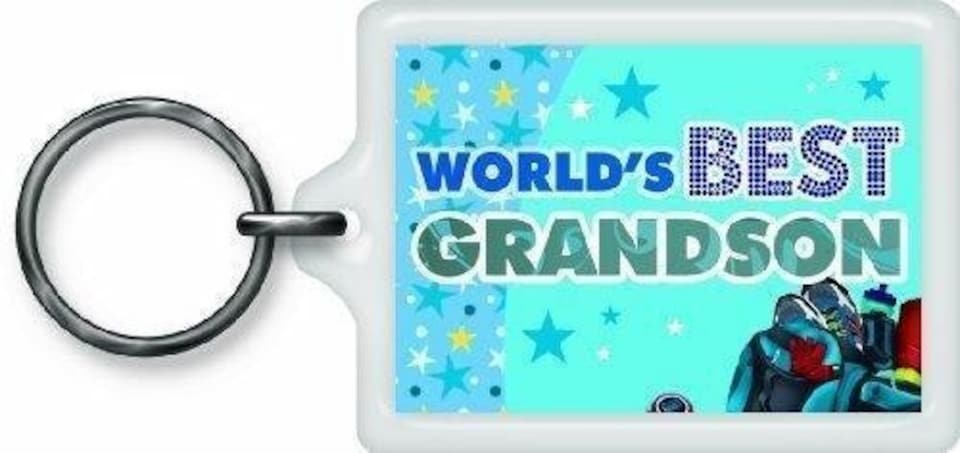 image 1 of World's Best Grandson Sentimental Keyring - Birthday Christmas Gift