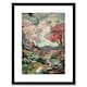 image 1 of River Landscape Pink Trees Storm Clouds 9x7" Black Framed Wall Art Print