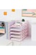 image 2 of Living and Home 5-Tier Desktop Organiser with Vertical File Sorter | Pink