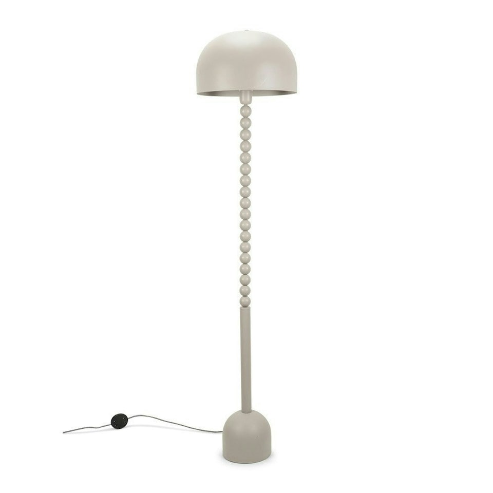 image 1 of ValueLights Clement Painted Grey Floor Lamp with Grey Mushroom Dome Shade