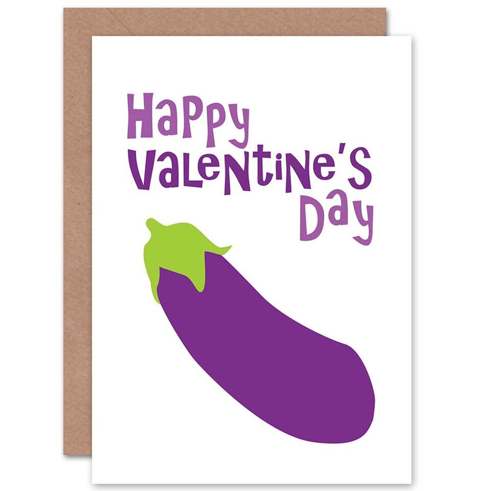 image 1 of Valentines Aubergine Greetings Card