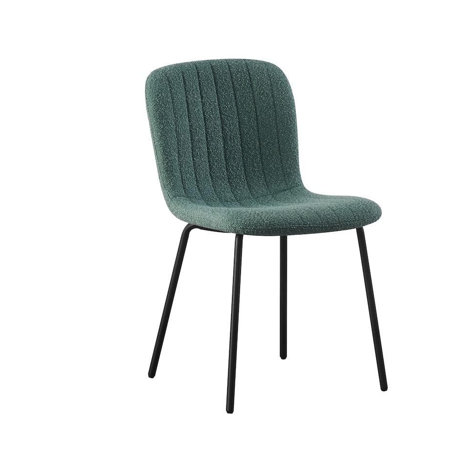 image 1 of Set of 2 Teddy Faux Fur Stitched Design Dining Chairs Green Bella by MCC