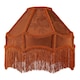 image 5 of Brown Faux Silk Victorian Lampshade with Floral Decor and Long Tassels