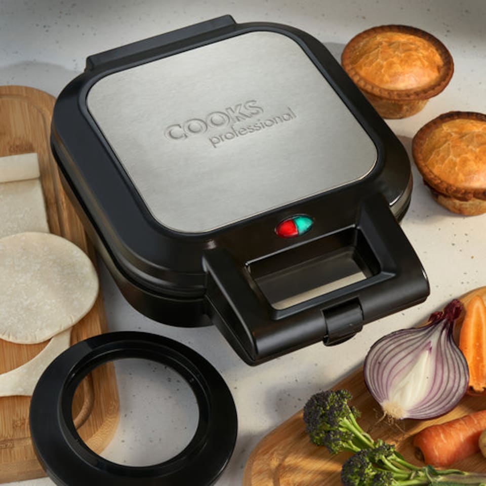 image 1 of Cooks Professional 4 Pie Maker Deep Fill Machine with Handy Cutter Included