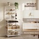 image 5 of HOMCOM Freestanding Shelving Unit with 6 Hooks and Wine Rack