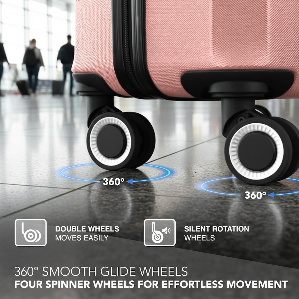 image 1 of Lugg Jetset Lightweight ABS Hard Shell Cabin Suitcase with 4 Spinner Wheels (40x30x20cm)