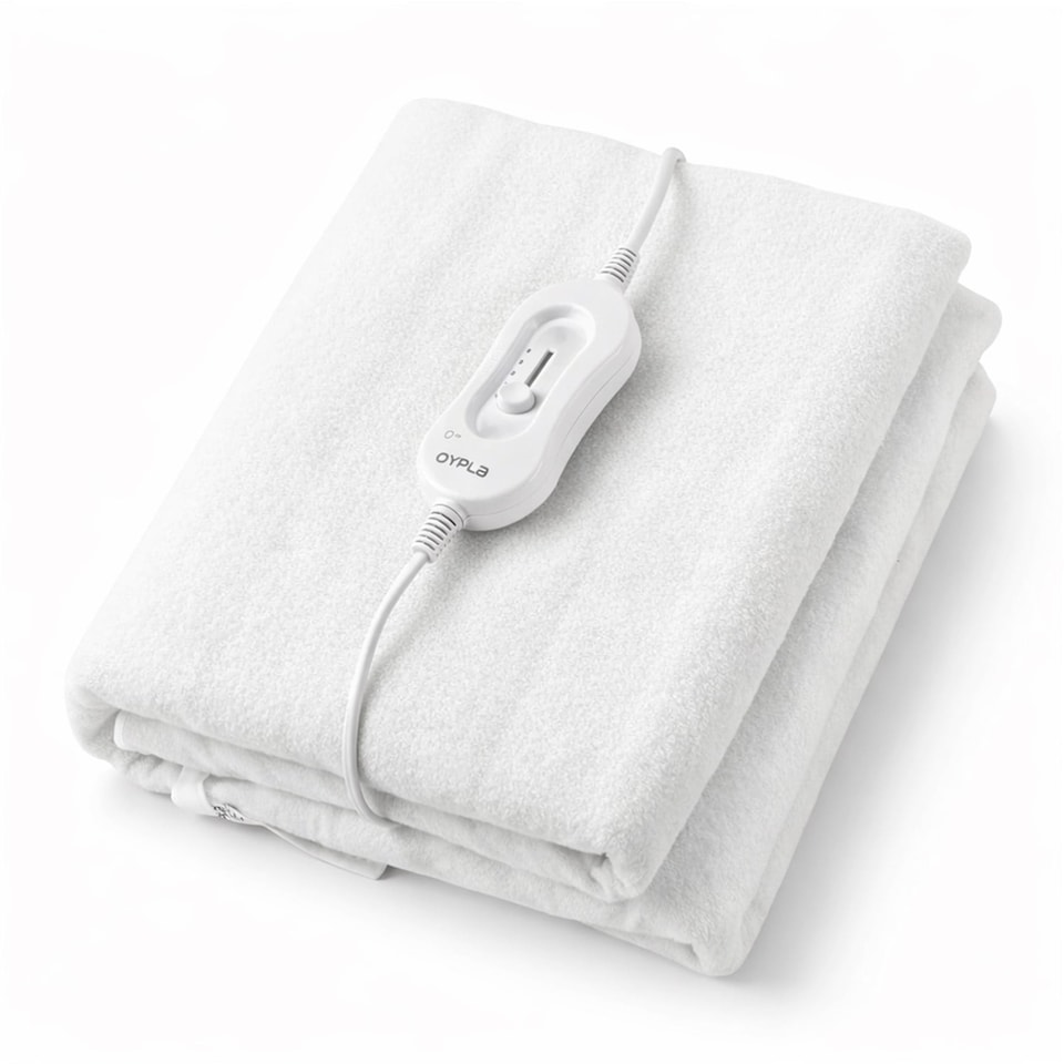 image 1 of Machine Washable Double Electric Blanket Heated Underblanket 3 Heat Settings | White