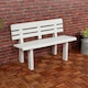 image 3 of 2 Seater Plastic Garden Bench Weather Resistant Waterproof Outdoor Furniture | White | White