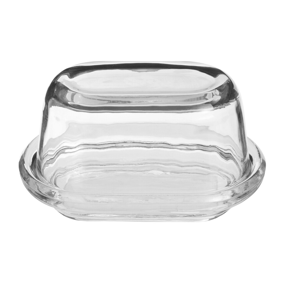 image 1 of Interiors By Premier Elegant Clear Glass Butter Dish, Oval Butter Plate For Kitchen, Versatile Butter Tray For Dining Table Clear