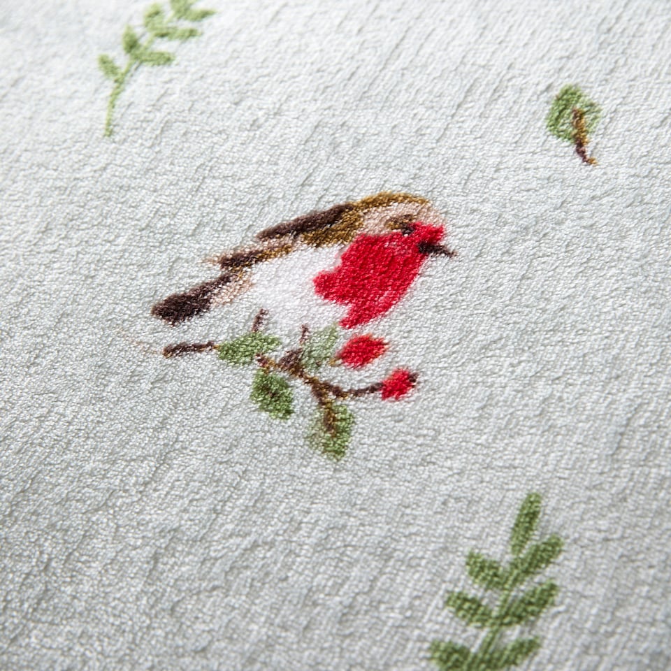 image 1 of Fusion Winter Robin Duvet Cover Set Duck Egg