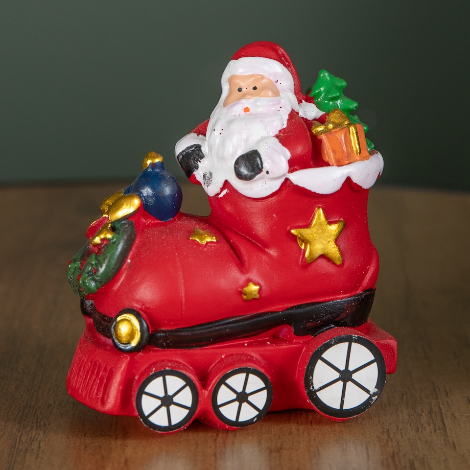 image 1 of 25cm All Aboard Santa's Train Christmas Snow Sphere Decoration