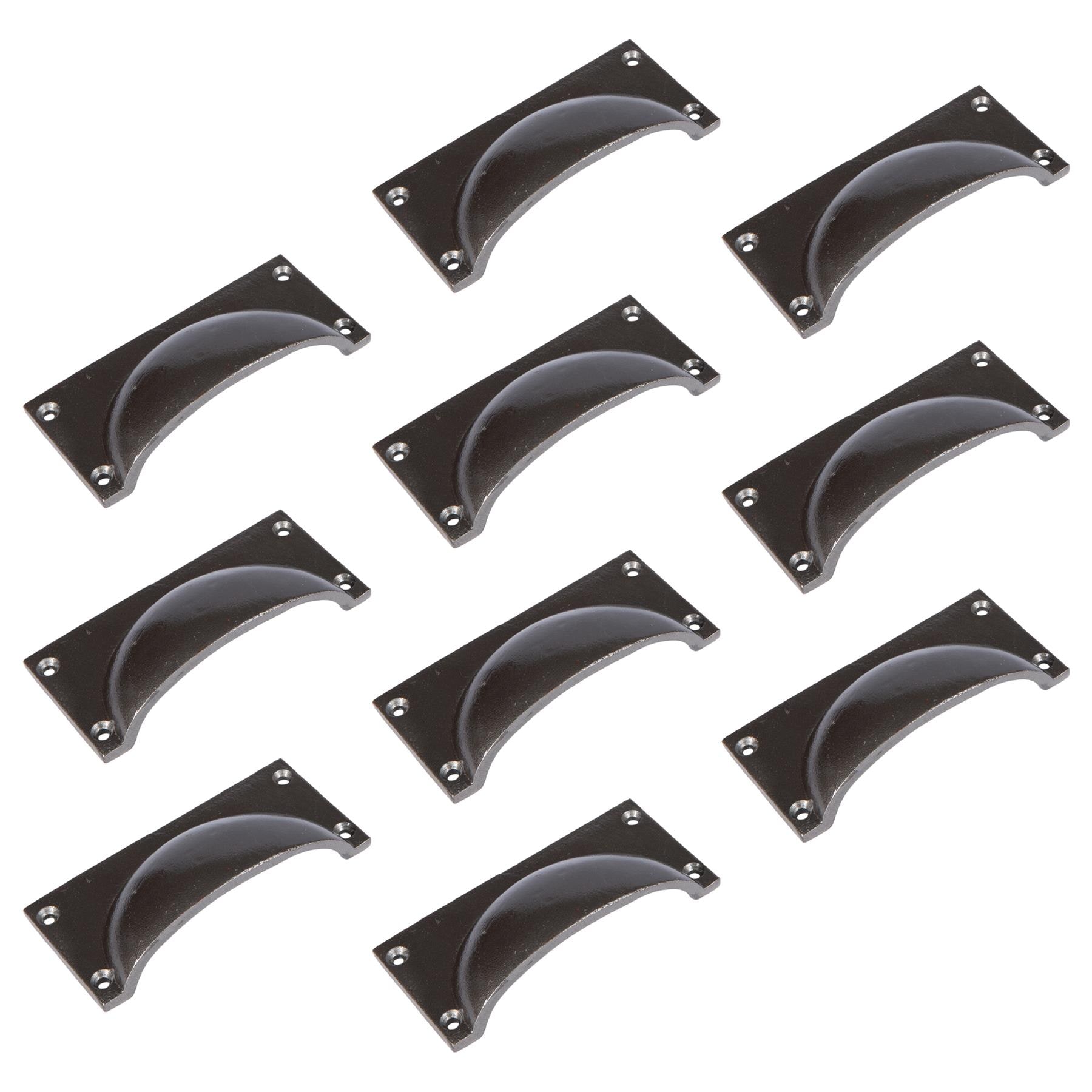 Hammer and Tongs Rectangular Cabinet Drawer Pull - W105mm x H50mm - Pack of 10 in Grey | Size: 1000mm x 500mm