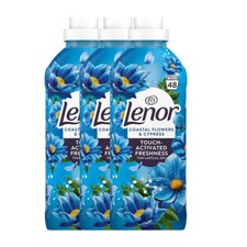 Lenor | Coastal Flowers and Cypress Fabric Conditioner | 48 Wash x 3 Bottles | 4464ml
