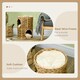 image 5 of PawHut 47cm Cat Barrel Tree for Indoor Cats w/ Two Cat Houses, Cushion