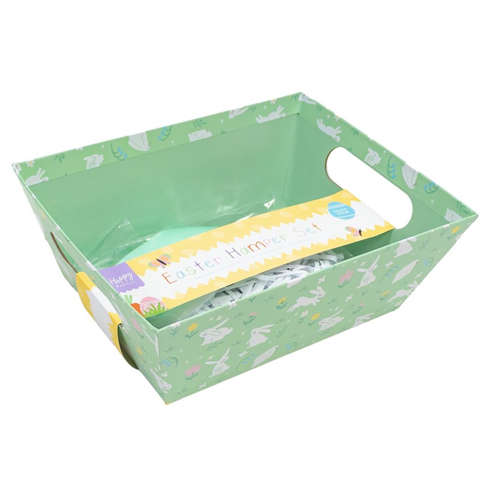 image 1 of Bunny Rabbit Green Easter Hamper Set